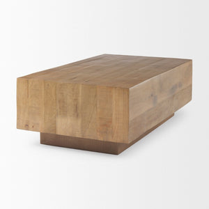 Mercana Hayden Minimalist Rectangular Coffee Table in Light Brown Wood - Elegant Centerpiece for Any Room Light Brown Wood | Rectangular 70116