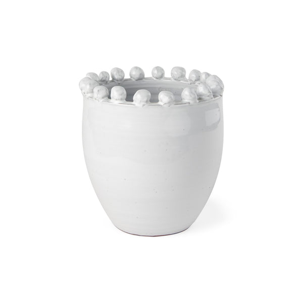Mercana Basin Elegant Glazed Ceramic Vase - Timeless Accent for Modern, Farmhouse, and Coastal Decor Off-White | Small 70162