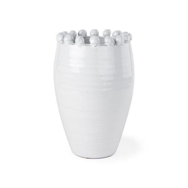 Mercana Basin Elegant Glazed Ceramic Vase - Timeless Accent for Modern, Farmhouse, and Coastal Decor Off-White | Medium 70163