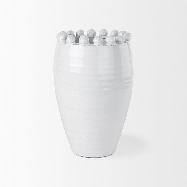 Mercana Basin Elegant Glazed Ceramic Vase - Timeless Accent for Modern, Farmhouse, and Coastal Decor Off-White | Medium 70163