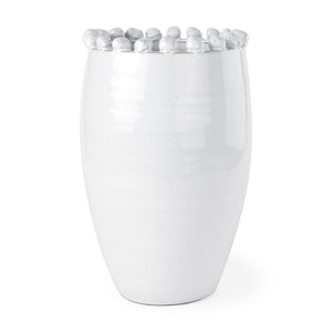 Mercana Basin Elegant Glazed Ceramic Vase - Timeless Accent for Modern, Farmhouse, and Coastal Decor Off-White | Large 70164