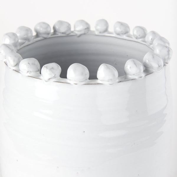 Mercana Basin Elegant Glazed Ceramic Vase - Timeless Accent for Modern, Farmhouse, and Coastal Decor Off-White | Large 70164