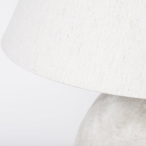 Mercana Mehdi Artisan Table Lamp - Spherical Taupe Base with Soft Tapered Shade for Inviting Ambiance Cream Ceramic 70168