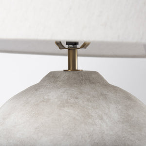 Mercana Mehdi Artisan Table Lamp - Spherical Taupe Base with Soft Tapered Shade for Inviting Ambiance Cream Ceramic 70168