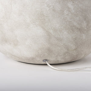 Mercana Mehdi Artisan Table Lamp - Spherical Taupe Base with Soft Tapered Shade for Inviting Ambiance Cream Ceramic 70168