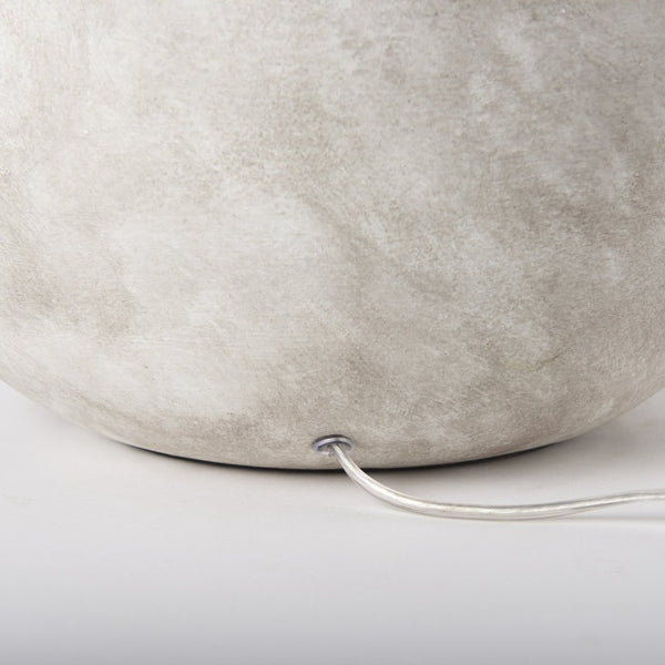 Mercana Mehdi Artisan Table Lamp - Spherical Taupe Base with Soft Tapered Shade for Inviting Ambiance Cream Ceramic 70168