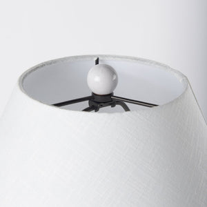 Mercana Mehdi Artisan Table Lamp - Spherical Taupe Base with Soft Tapered Shade for Inviting Ambiance White Ceramic 70169
