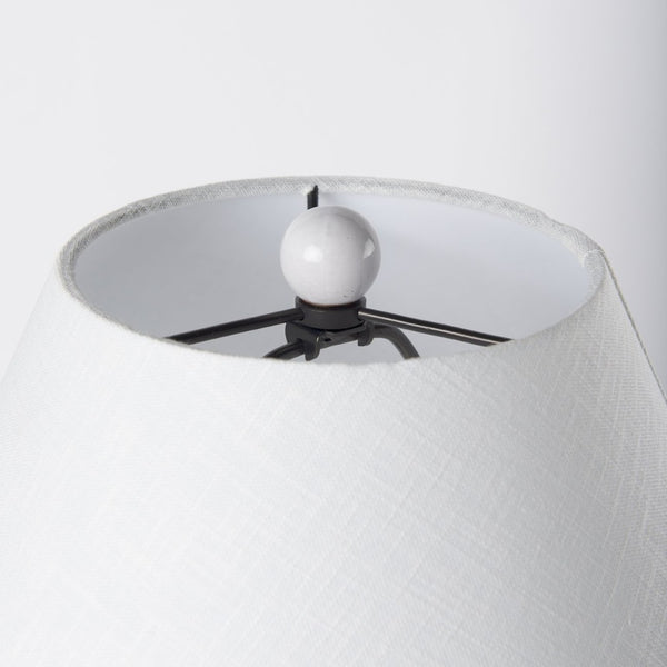 Mercana Mehdi Artisan Table Lamp - Spherical Taupe Base with Soft Tapered Shade for Inviting Ambiance White Ceramic 70169