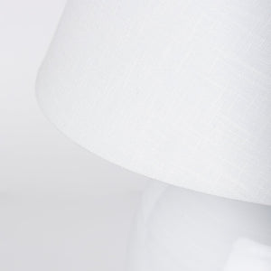 Mercana Mehdi Artisan Table Lamp - Spherical Taupe Base with Soft Tapered Shade for Inviting Ambiance White Ceramic 70169