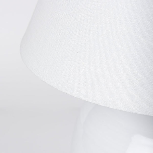 Mercana Mehdi Artisan Table Lamp - Spherical Taupe Base with Soft Tapered Shade for Inviting Ambiance White Ceramic 70169