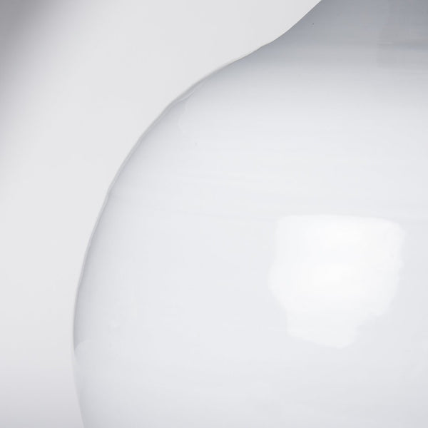 Mercana Mehdi Artisan Table Lamp - Spherical Taupe Base with Soft Tapered Shade for Inviting Ambiance White Ceramic 70169