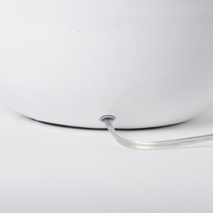 Mercana Mehdi Artisan Table Lamp - Spherical Taupe Base with Soft Tapered Shade for Inviting Ambiance White Ceramic 70169