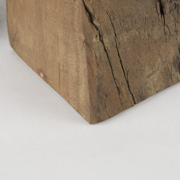 Mercana Incana Handmade Rustic Wooden Bookends - Unique, Sturdy Accent for Shelves, Desks, and Decor 70171