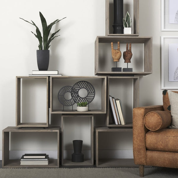 Mercana Saxum Carved Wooden Hand Sculpture - Playful "Hang Loose" Décor for Modern and Boho Interiors 57948