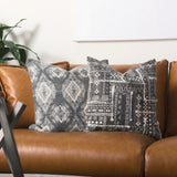 Mercana Bethune 18 x 18 Black And White Embroidered Pattern Decorative Pillow Cover  67334