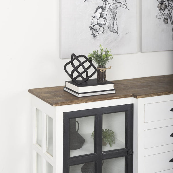 Mercana Willem 9L x 9W Open Cube Decor Object – Modern Industrial Accent for Stylish Home Interiors Black Metal | 9H 67813