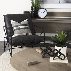 Mercana Wilhelm Industrial Chain-Link Metal Sculpture for Modern Decor, Perfect for Shelves and Tables Black Metal | 10H 67817