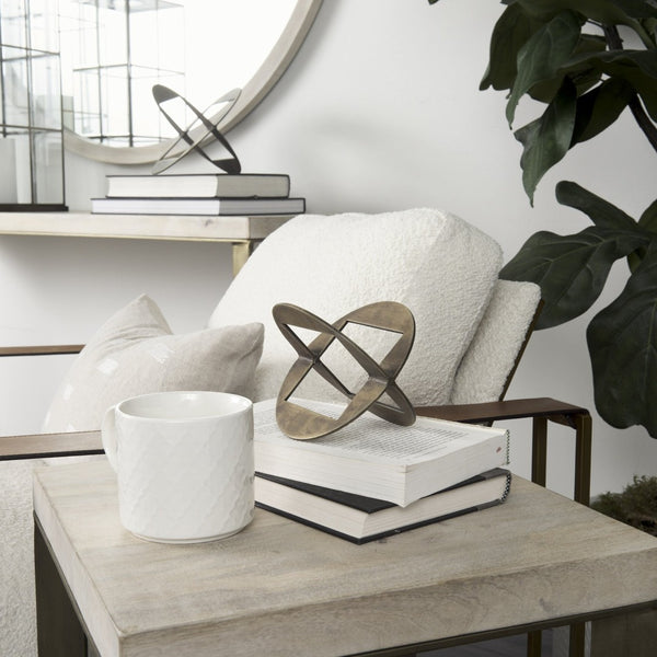 Mercana Cusco Geometric Decorative Object in Antiqued Gold - Modern Accent for Stylish Home Interiors Gold Iron | 6H 68663