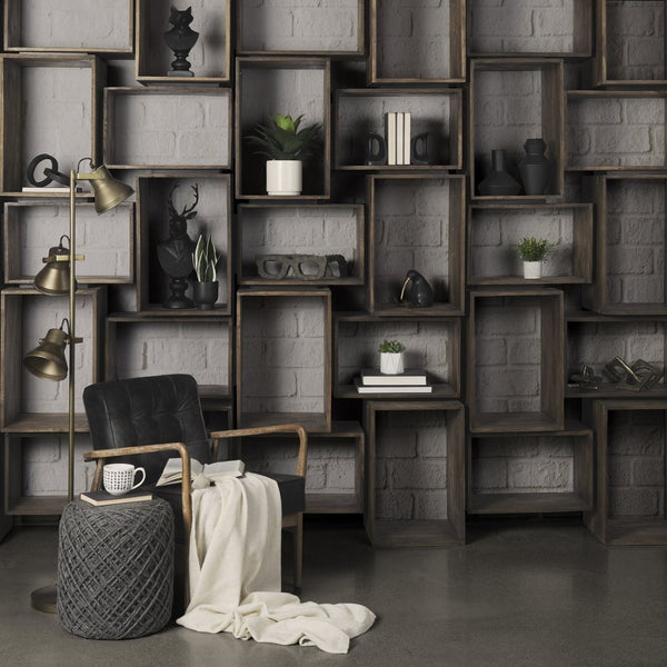 Mercana Allium Handwoven Wool Pouf - Stylish Cylindrical Accent for Versatile Seating & Modern Decor 68731