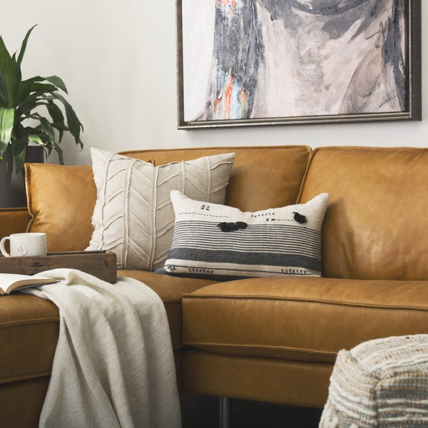 Mercana Thalia Striped and Fringed Decorative Pillow Cover – Chic Accent for Modern Farmhouse or Boho Style 69422