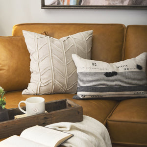 Mercana Ivivva Textured Decorative Pillow Cover for Modern Living Spaces - Versatile Neutral Accent Piece Beige Fabric | 20L x 20W 69429