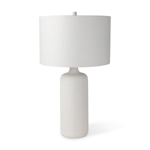 Mercana Melanie 17.0L x 17.0W x 30.5H White Shade W/White Base Table Lamp 68340