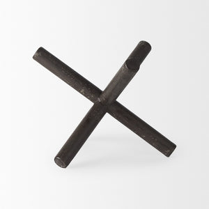 Mercana Astericks Sculptural Metal Decor Object - Rustic Black Accent for Modern and Industrial Spaces Brown Metal | 6H 67201