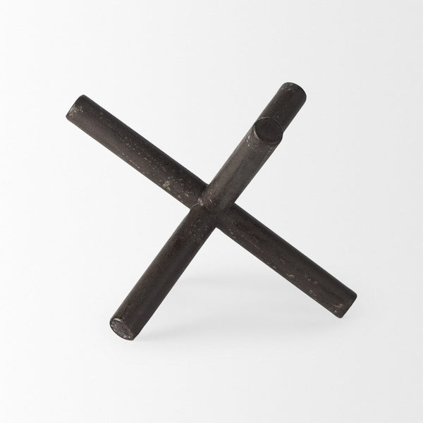 Mercana Astericks Sculptural Metal Decor Object - Rustic Black Accent for Modern and Industrial Spaces Brown Metal | 6H 67201