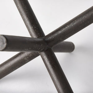 Mercana Astericks Sculptural Metal Decor Object - Rustic Black Accent for Modern and Industrial Spaces Brown Metal | 6H 67201