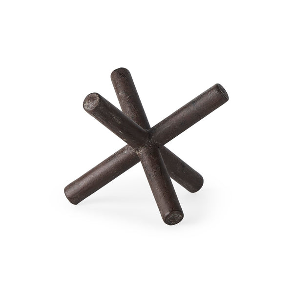 Mercana Astericks Sculptural Metal Decor Object - Rustic Black Accent for Modern and Industrial Spaces Brown Metal | 5H 67202