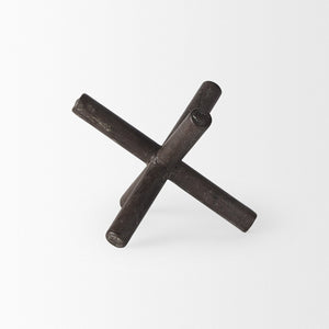 Mercana Astericks Sculptural Metal Decor Object - Rustic Black Accent for Modern and Industrial Spaces Brown Metal | 5H 67202