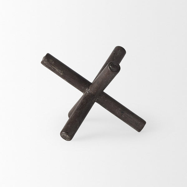 Mercana Astericks Sculptural Metal Decor Object - Rustic Black Accent for Modern and Industrial Spaces Brown Metal | 5H 67202