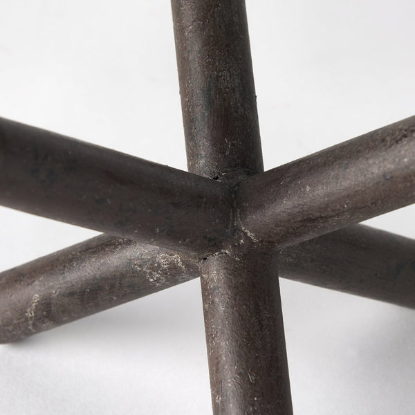 Mercana Astericks Sculptural Metal Decor Object - Rustic Black Accent for Modern and Industrial Spaces Brown Metal | 5H 67202