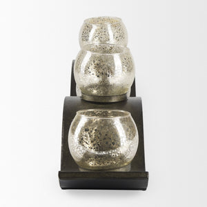 Mercana Lux Elegant Five-Votive Hurricane Candle Holder for Dining Tables, Mantels, and Living Spaces Decor 53060