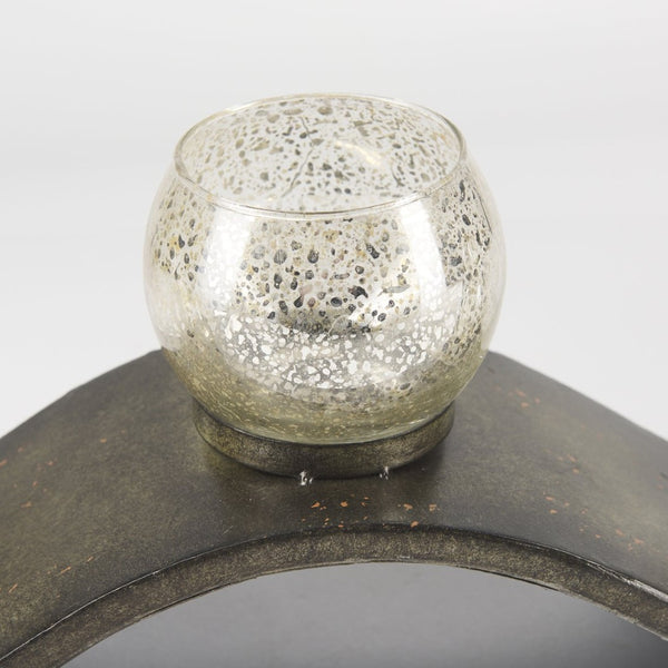 Mercana Lux Elegant Five-Votive Hurricane Candle Holder for Dining Tables, Mantels, and Living Spaces Decor 53060