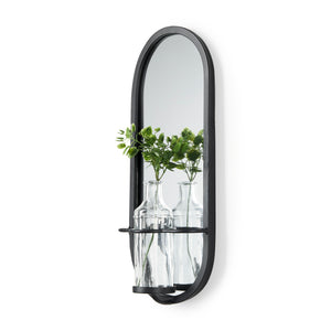 Mercana Katherine Wall Mounted Mirror w Glass Bottle for Botanicals or Floral 68557