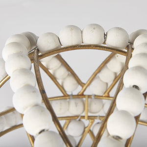 Mercana Espanlade Sculptural Wooden Beaded Orb - Artisanal Accent for Modern and Boho Home Decor Styles 68676