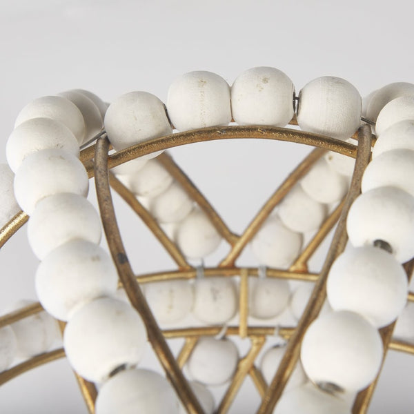 Mercana Espanlade Sculptural Wooden Beaded Orb - Artisanal Accent for Modern and Boho Home Decor Styles 68676