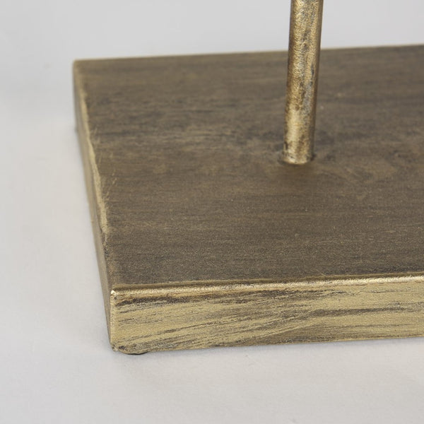 Mercana Pontchartrain Decorative Object - Hand-Finished White Beaded Broken Sphere with Gold Base Accent White Wood | 12H 68680