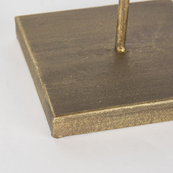 Mercana Pontchartrain Decorative Object - Hand-Finished White Beaded Broken Sphere with Gold Base Accent White Wood | 16H 68681