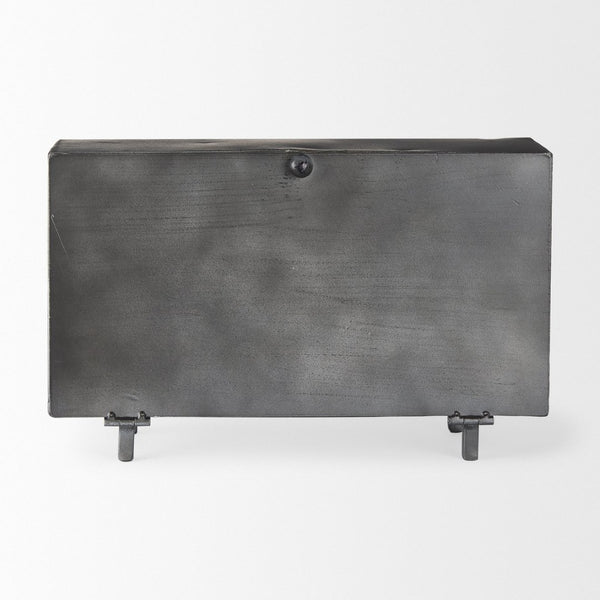 Mercana Harvey Rustic Table Clock with Industrial Design, Clear Numerals for Easy Readability, 13" Long 69485