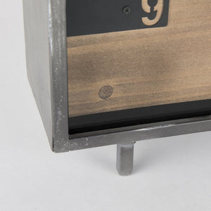 Mercana Harvey Rustic Table Clock with Industrial Design, Clear Numerals for Easy Readability, 13" Long 69485