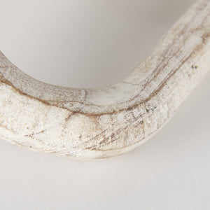 Mercana Alix Hand-Crafted Solid Mango Wood Chain Link Sculpture for Modern Organic Home Décor 29” Long Beige Wood 69571