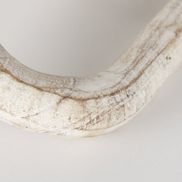 Mercana Alix Hand-Crafted Solid Mango Wood Chain Link Sculpture for Modern Organic Home Décor 29” Long Beige Wood 69571