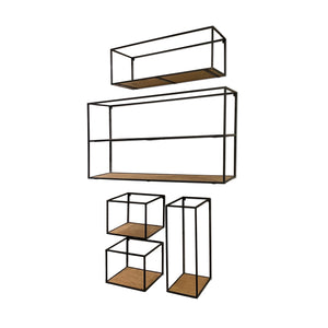 Mercana Riaz Set of 5 Wood & Metal Shelves 70046