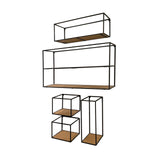 Riaz Set of 5 Wood & Metal Shelves