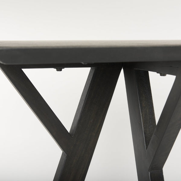 Mercana Jennings Mid-Century Modern Console Table in Solid Mango Wood - Stylish Entryway or Living Room Piece Dark Brown Wood 69637