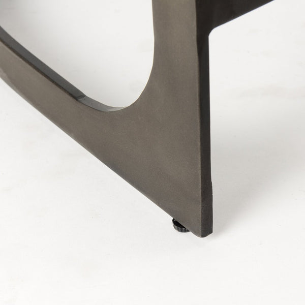 Mercana Tyson Backless Suede Stool with Gunmetal Frame - Modern Industrial Design for Kitchen or Bar Spaces Black Leather | Black Metal | Counter 69268