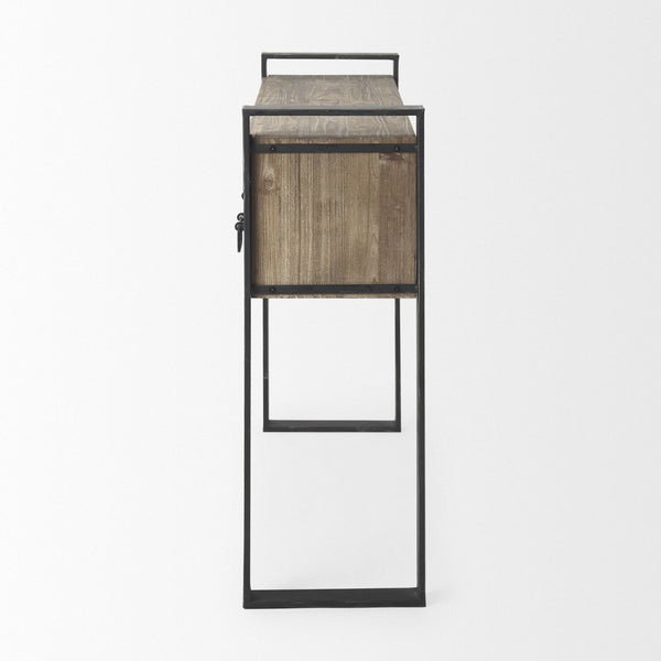 Mercana Carga Console Table with Rustic Pine Top and Three Drawers - Perfect for Entryway and Living Space 50018