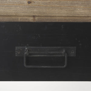 Mercana Carga Console Table with Rustic Pine Top and Three Drawers - Perfect for Entryway and Living Space 50018